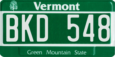 VT license plate BKD548