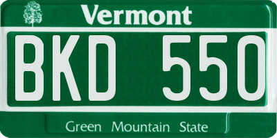 VT license plate BKD550