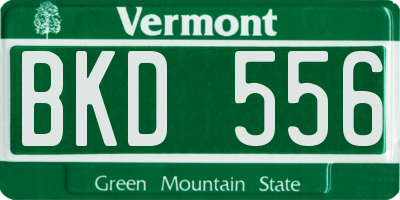 VT license plate BKD556