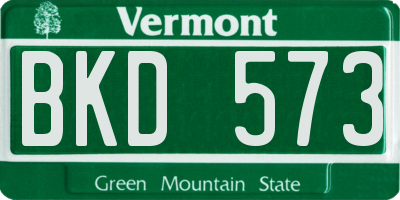 VT license plate BKD573