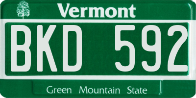 VT license plate BKD592