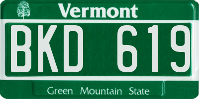 VT license plate BKD619