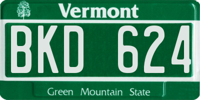 VT license plate BKD624