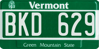 VT license plate BKD629