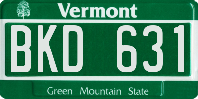 VT license plate BKD631
