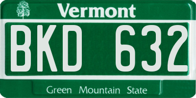 VT license plate BKD632