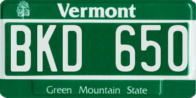 VT license plate BKD650