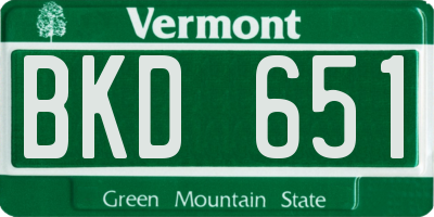 VT license plate BKD651