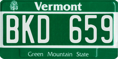 VT license plate BKD659