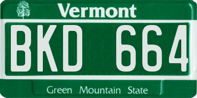 VT license plate BKD664