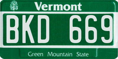 VT license plate BKD669
