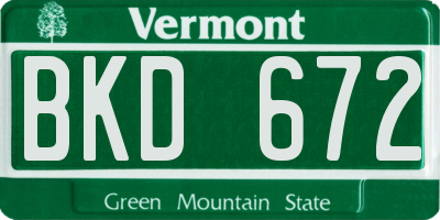 VT license plate BKD672