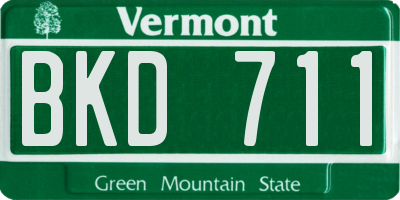VT license plate BKD711