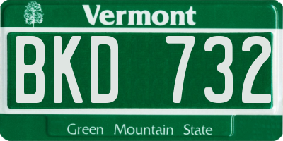 VT license plate BKD732