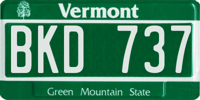 VT license plate BKD737