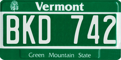 VT license plate BKD742