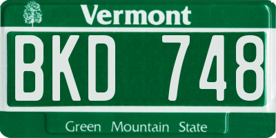 VT license plate BKD748