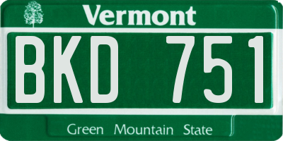 VT license plate BKD751