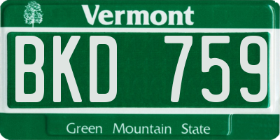 VT license plate BKD759