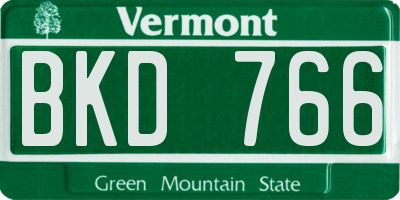 VT license plate BKD766