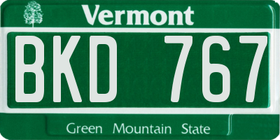 VT license plate BKD767