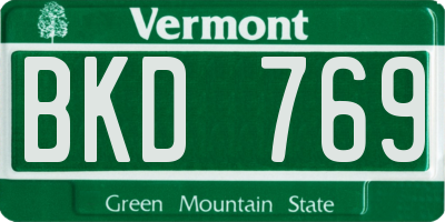 VT license plate BKD769