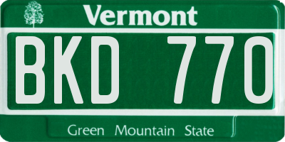 VT license plate BKD770