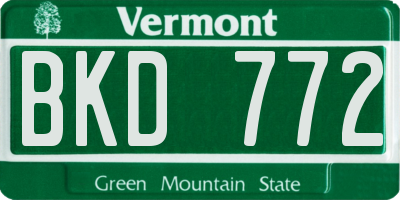 VT license plate BKD772