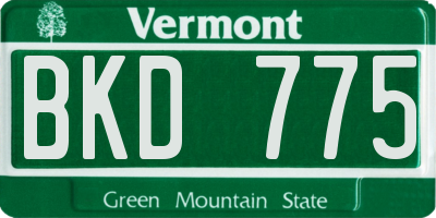 VT license plate BKD775