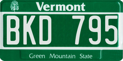VT license plate BKD795