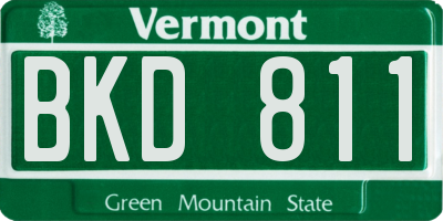 VT license plate BKD811