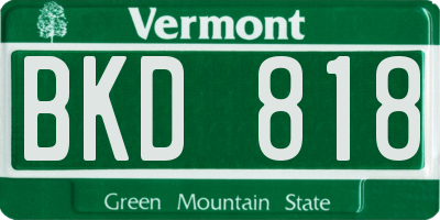 VT license plate BKD818