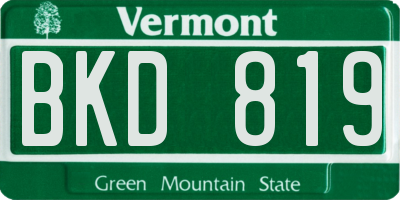 VT license plate BKD819