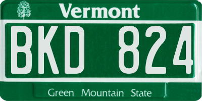 VT license plate BKD824
