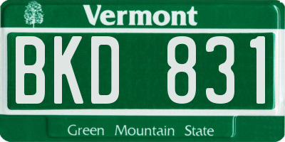 VT license plate BKD831