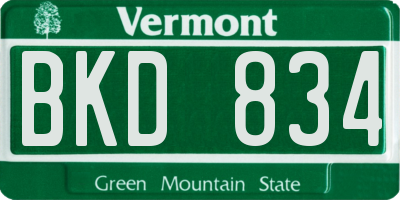 VT license plate BKD834