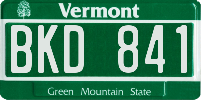VT license plate BKD841