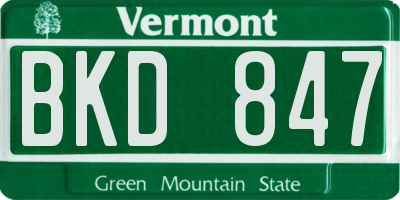 VT license plate BKD847