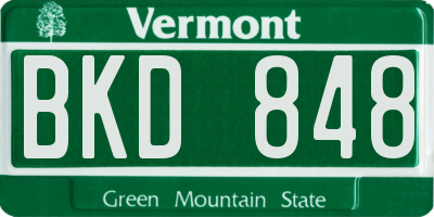 VT license plate BKD848