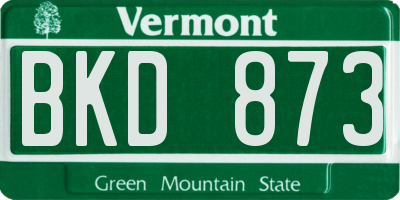 VT license plate BKD873