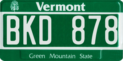 VT license plate BKD878
