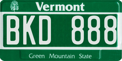 VT license plate BKD888