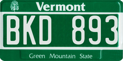 VT license plate BKD893