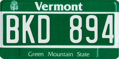 VT license plate BKD894