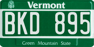 VT license plate BKD895