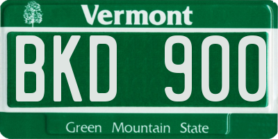 VT license plate BKD900