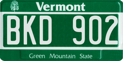 VT license plate BKD902