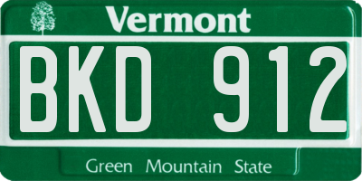 VT license plate BKD912