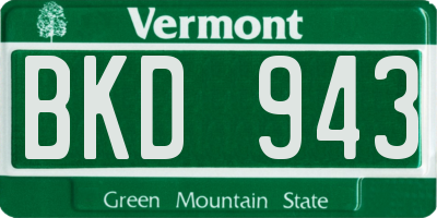 VT license plate BKD943