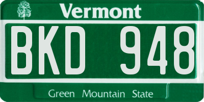 VT license plate BKD948